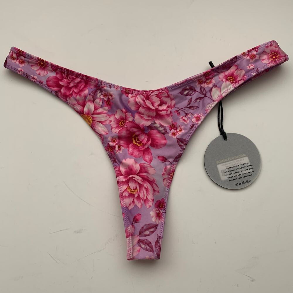 Sommer VITORIA Azalea Brazilian Bikini Bottoms Womens Medium New Floral Purple - Picture 4 of 8